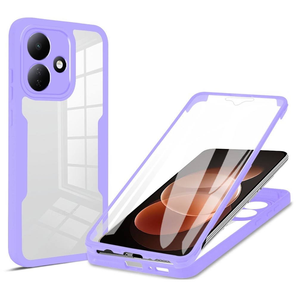 Akril gél tok kerettel a Xiaomi Redmi Note 17 Pro 5G kijelzőjének védelmére – lila