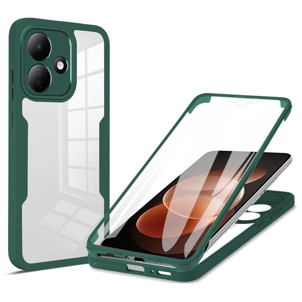 Akril gél tok kerettel a Xiaomi Redmi Note 17 Pro 5G kijelzőjének védelmére – zöld