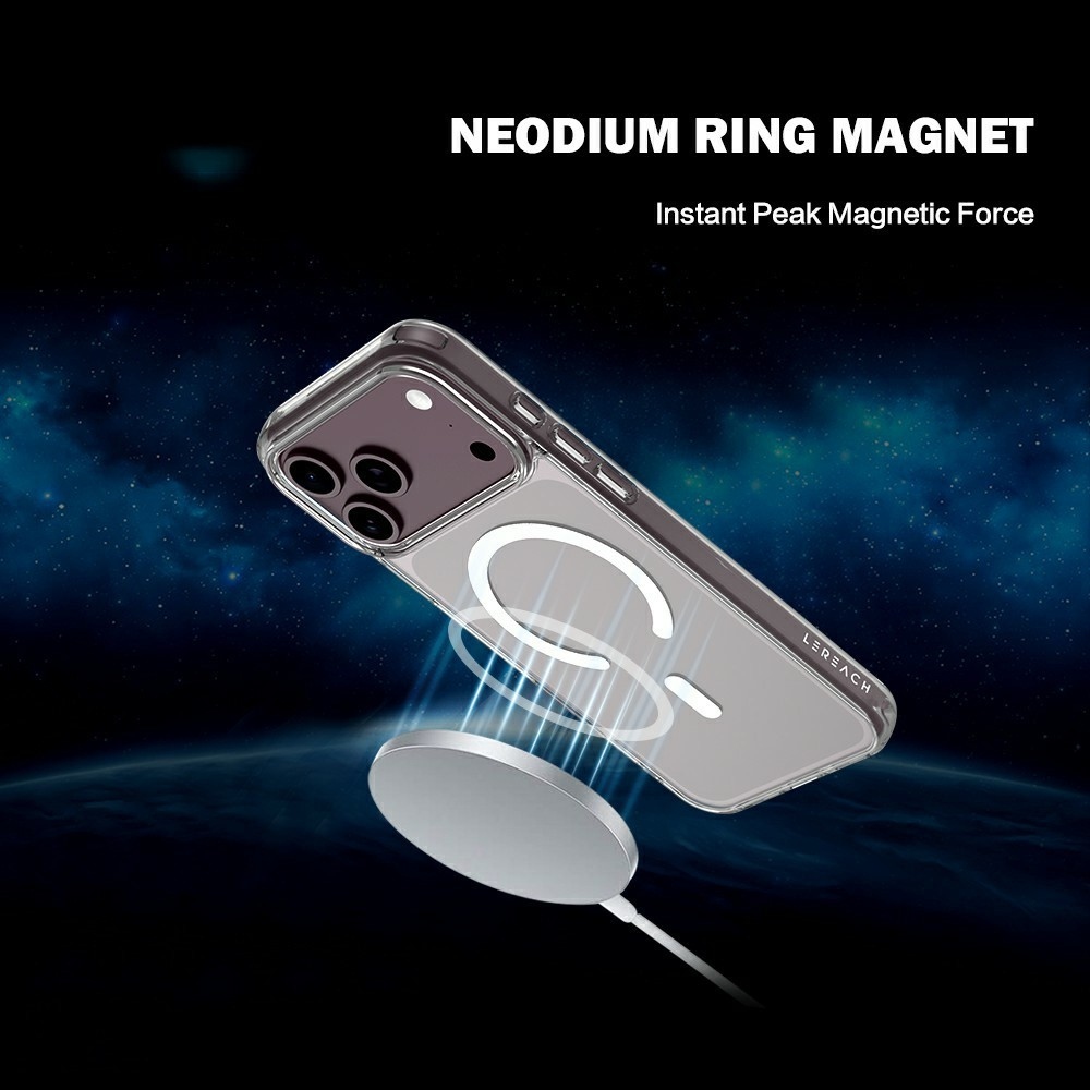 Acryle gél tok merev hátlappal és MagSafe-vel az iPhone 18 Pro/17 Pro-hoz – átlátszó