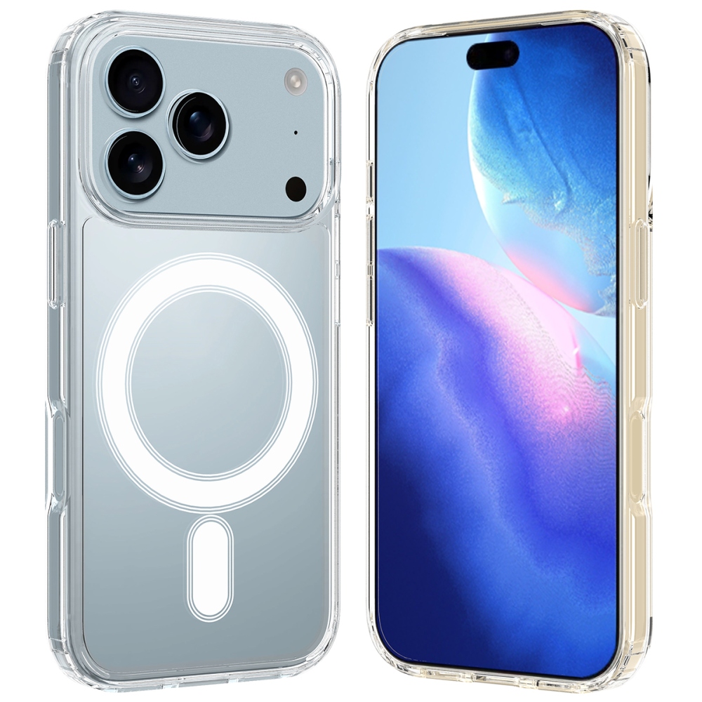 Acryle gél tok merev hátlappal és MagSafe-kompatibilis az iPhone 18 Pro Max/17 Pro Max készülékekhez – átlátszó