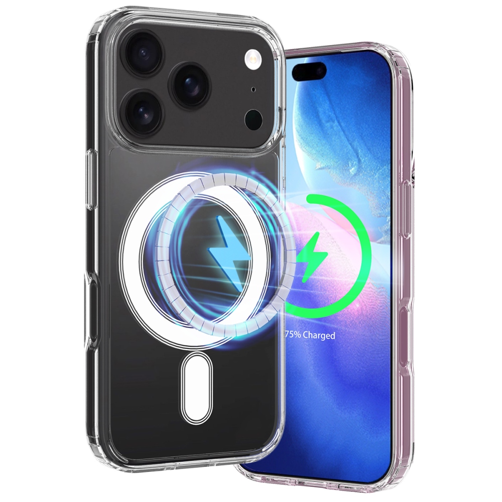Acryle gél tok merev hátlappal és MagSafe-kompatibilis az iPhone 18 Pro Max/17 Pro Max készülékekhez – átlátszó