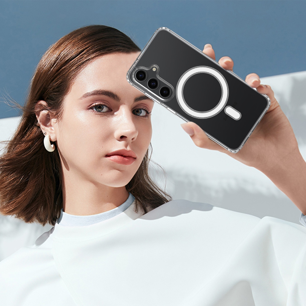 Akril zselés tok szilárd hátlappal és MagSafe funkcióval a Samsung Galaxy A37 5G készülékre - átlátszó