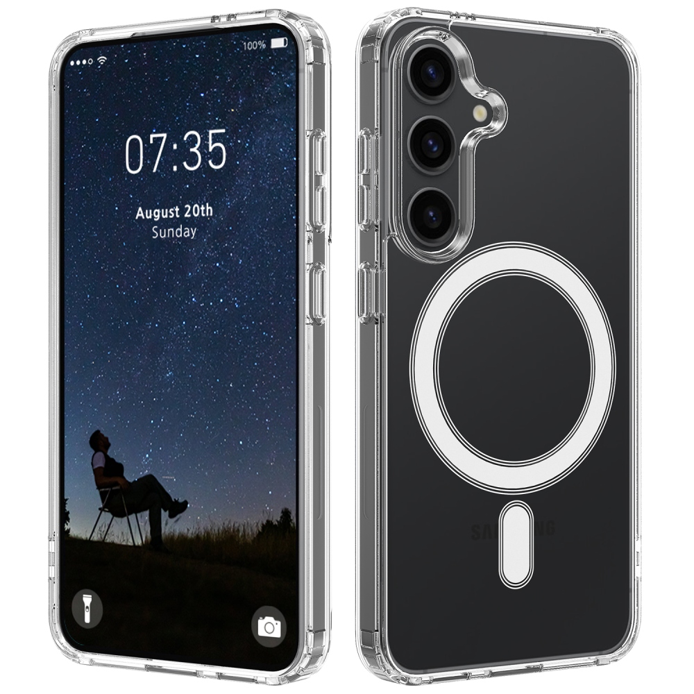 Akril zselés tok szilárd hátlappal és MagSafe funkcióval a Samsung Galaxy A37 5G készülékre - átlátszó