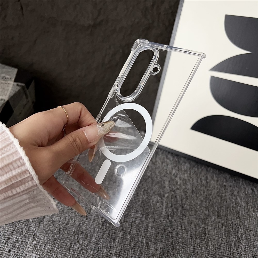 Acryle gél tok merev hátlappal és MagSafe-kompatibilis a Samsung Galaxy Z Fold8 Ultra 5G-hez – átlátszó