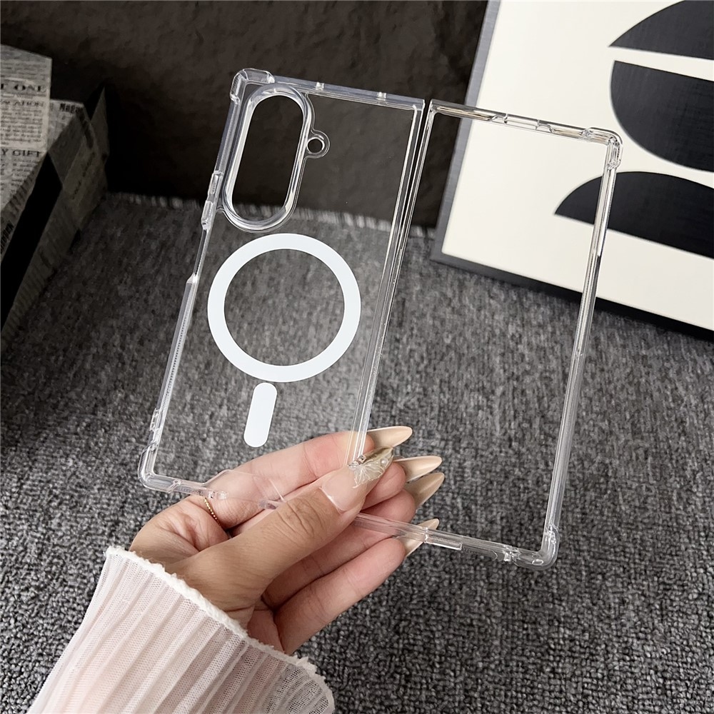 Acryle gél tok merev hátlappal és MagSafe-kompatibilis a Samsung Galaxy Z Fold8 Ultra 5G-hez – átlátszó