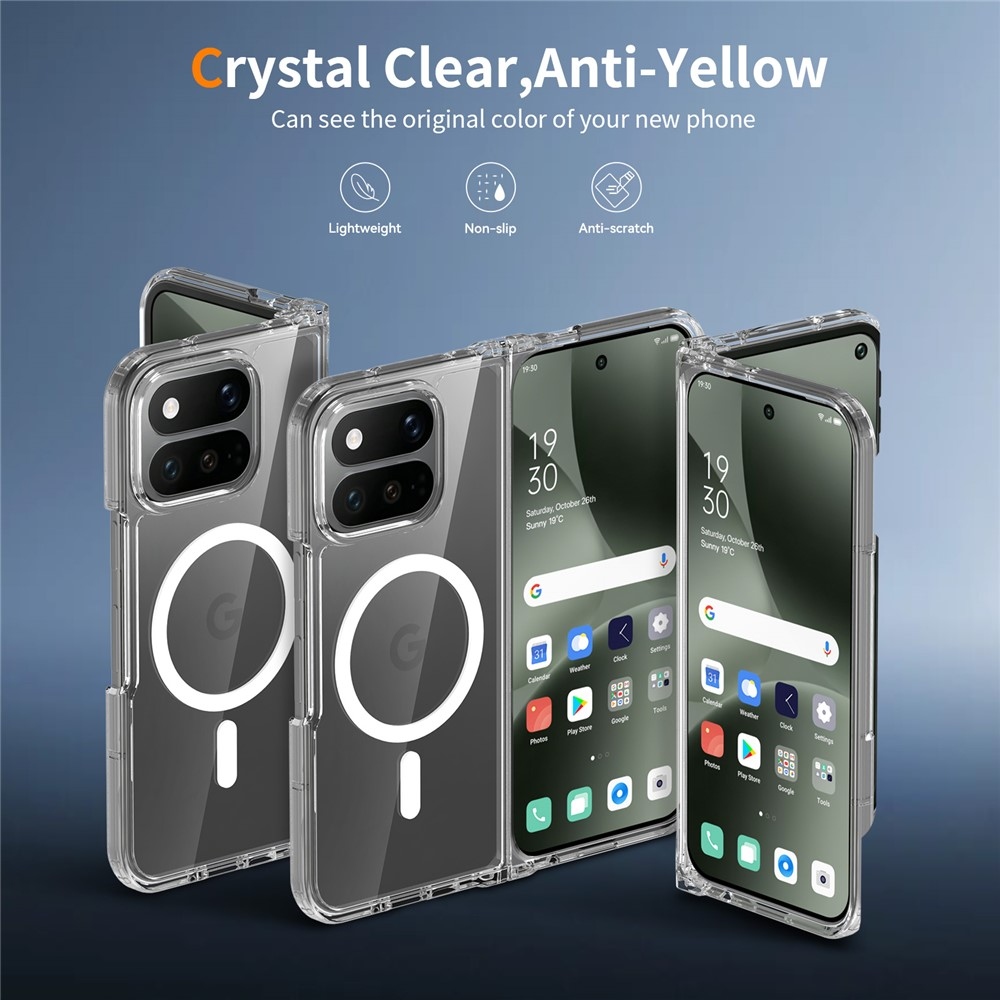 Acryle műanyag tok MagSafe-kompatibilis Google Pixel 11 Pro Fold-hoz – átlátszó