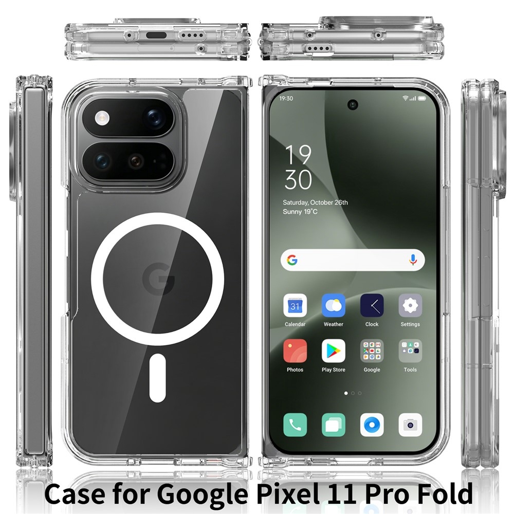 Acryle műanyag tok MagSafe-kompatibilis Google Pixel 11 Pro Fold-hoz – átlátszó