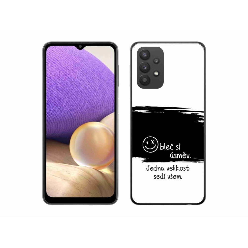 Gél borító mmCase Samsung Galaxy A32 5G - vicces szöveg 8 fekete és fehér háttérrel