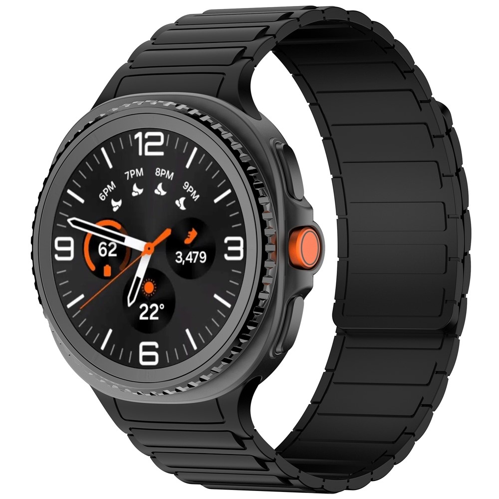 Adjust szilikon karkötő a Samsung Galaxy Watch8 Classic 46 mm-es/Watch8 44 mm-es/40 mm-es modellekhez – fekete
