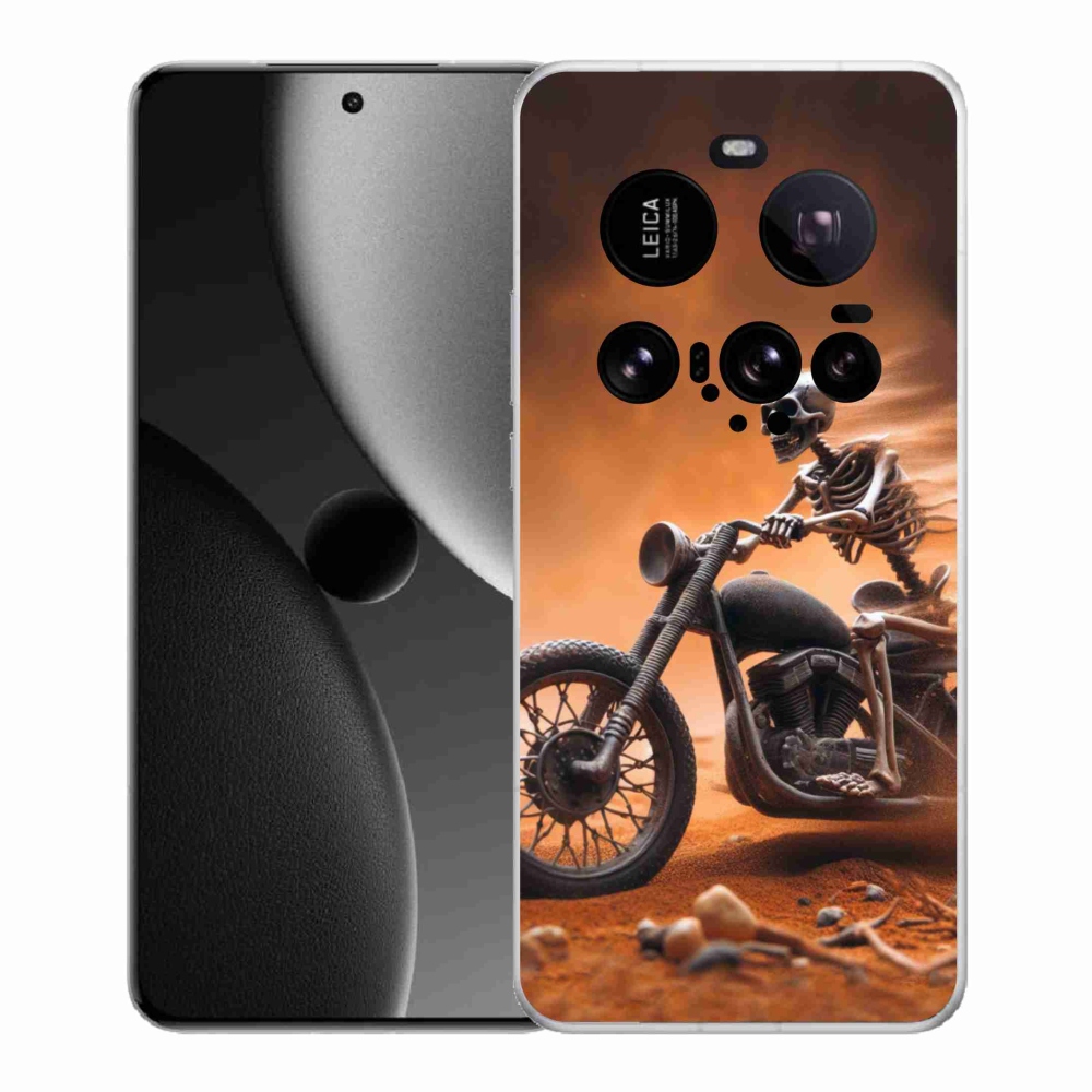 Gél borítás mmCase a Xiaomi 15 Ultra számára - csontváz egy motorkerékpáron