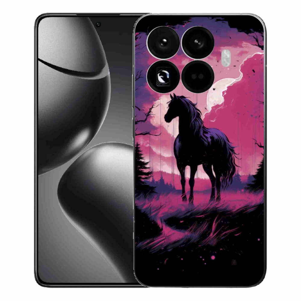 Gél borítás mmCase a Xiaomi 15T Pro számára - fekete rajzfilm ló 1