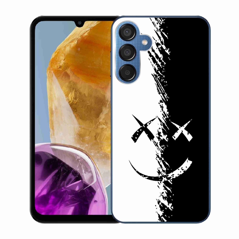 Gél védőhuzat mmCase Samsung Galaxy M15 5G - fekete-fehér mosolygó