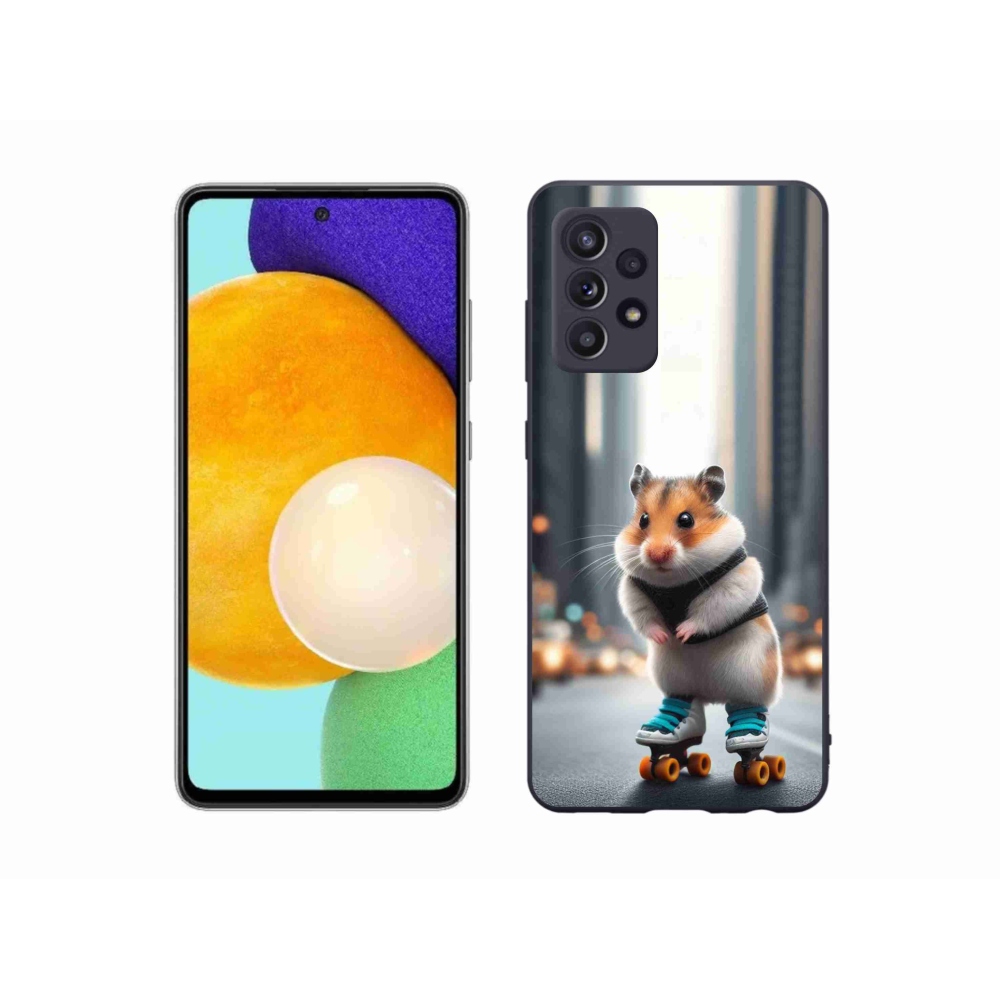 Zselés borítás mmCase Samsung Galaxy A52s 5G - hörcsög a korcsolyán