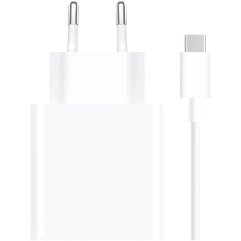 Xiaomi MDY-16-EF USB-A 33W-os utazási töltő + USB-C 3A adatkábel Fehér