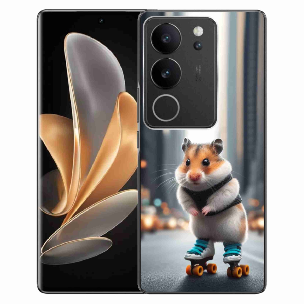 Zselés borítás mmCase a Vivo V29 5G-hez - hörcsög a korcsolyán