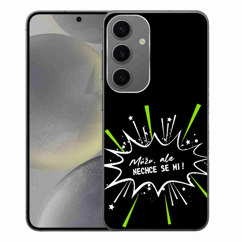 Gél borító mmCase Samsung Galaxy S24+ készülékhez - vicces szöveg 11 fekete háttér