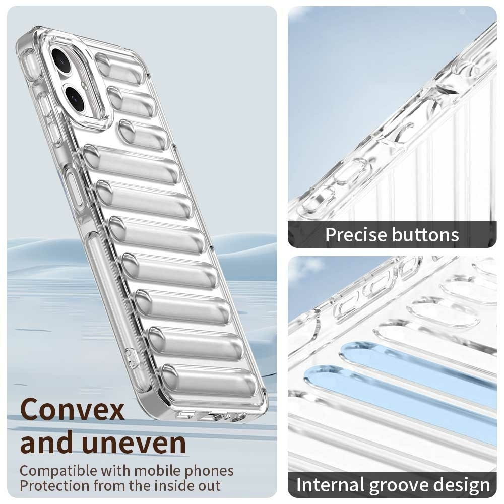 Csíkos tartós borítás Samsung Galaxy A06 4G készülékhez - átlátszó