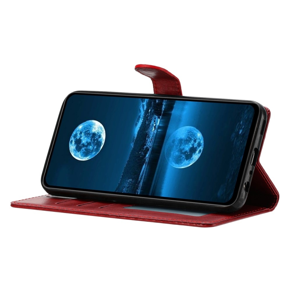 Vérrögök könyv tok Samsung Galaxy S25 Edge készülékhez - piros