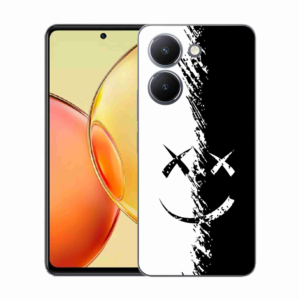 Gél borító mmCase a Vivo Y36-hoz - fekete-fehér smiley
