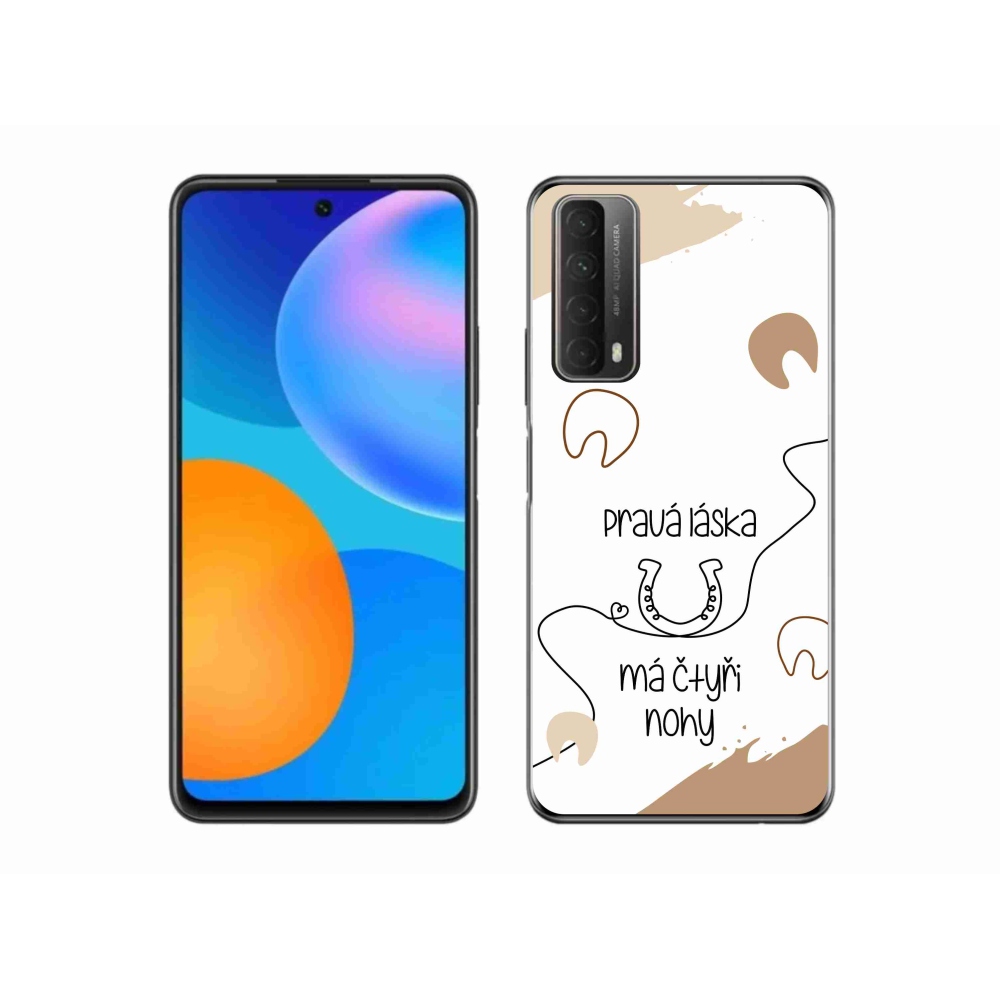 Gél borítás mmCase a Huawei P Smart (2021) - ló motívum fehér háttérrel