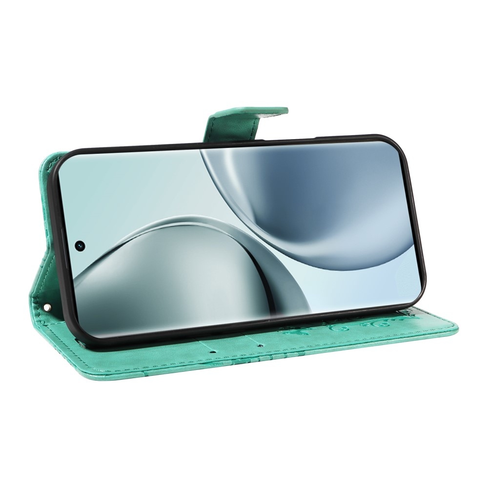 Nagy pillangó könyvtáska a Realme 14 Pro 5G készülékhez - teal színű