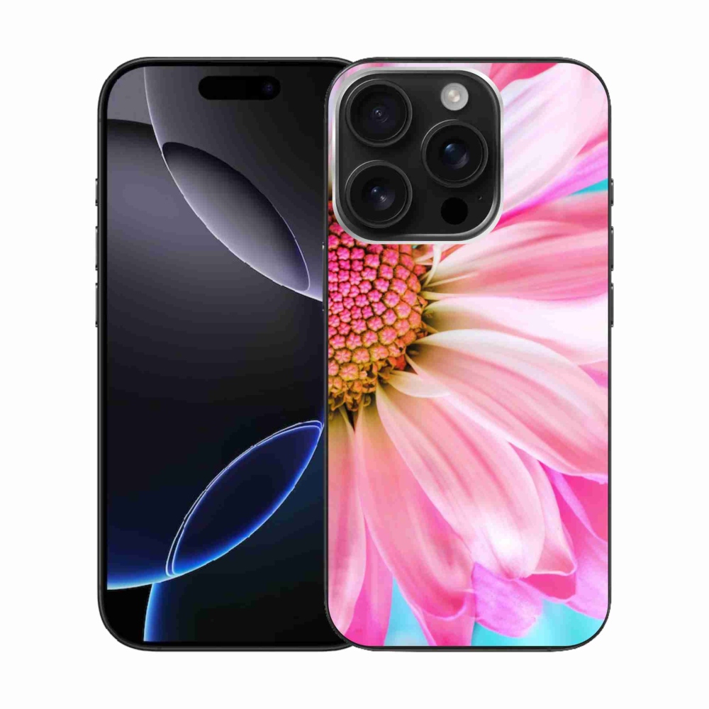 Zselés borítás mmCase iPhone 16 Pro készülékhez - rózsaszín virág