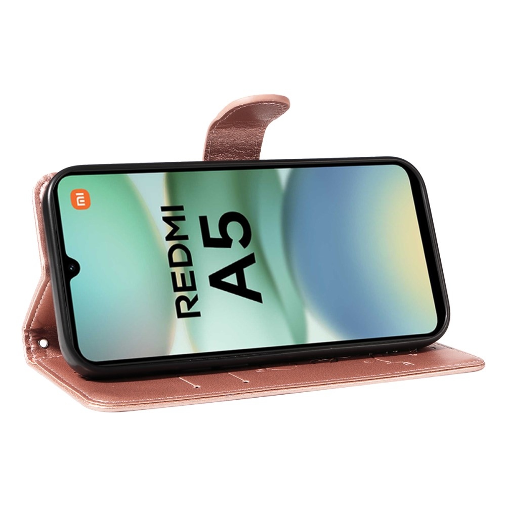 Virágok könyv tok Xiaomi Redmi A5 (173.45x79.35x8.45mm) - rózsa arany