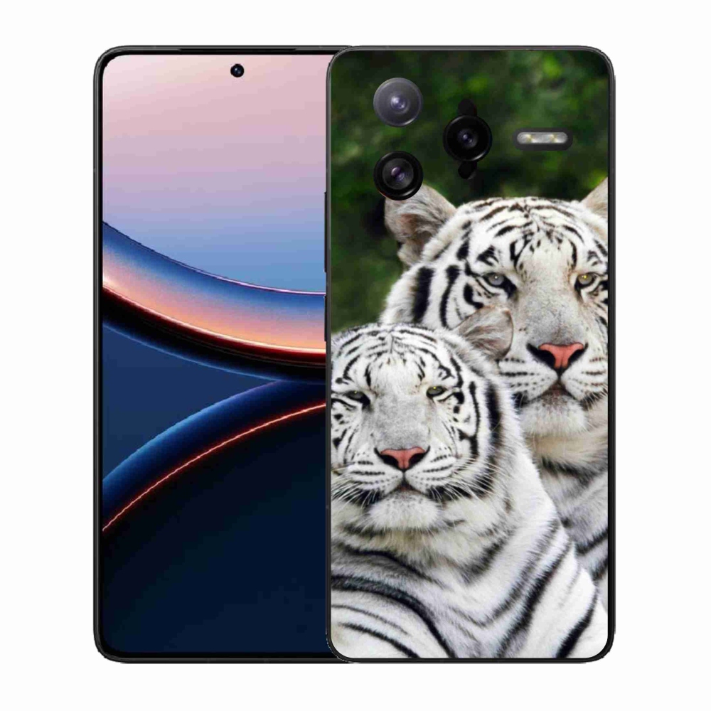 Gél borítás mmCase a Xiaomi Poco F7 Ultra számára - fehér tigrisek