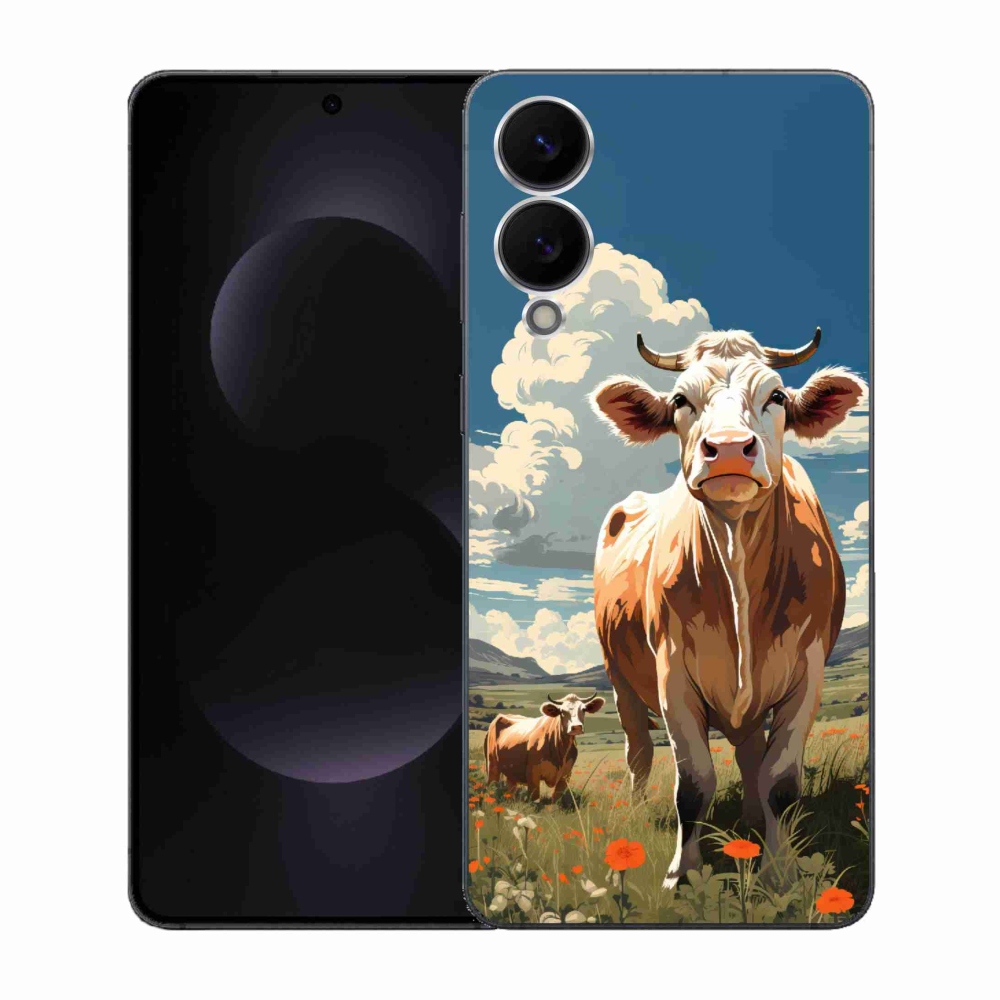 Zselés borítás mmCase Samsung Galaxy S25 Edge készülékhez - tehenek a réten