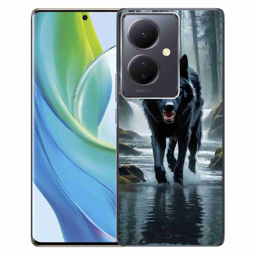 Gél borítás mmCase a Vivo V29 Lite 5G-n - fekete farkas