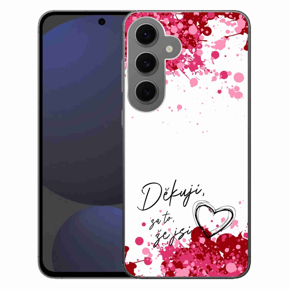 Gél borító mmCase Samsung Galaxy S24 FE - text in love 2 fehér háttér