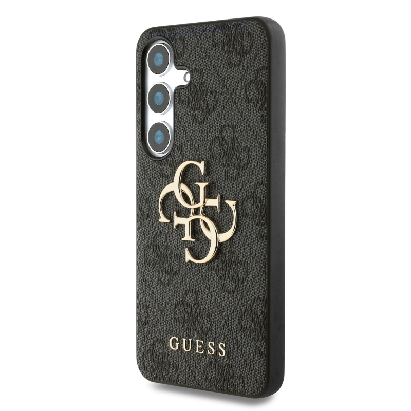 Guess PU 4G fém logó hátlap Samsung Galaxy S25 szürke