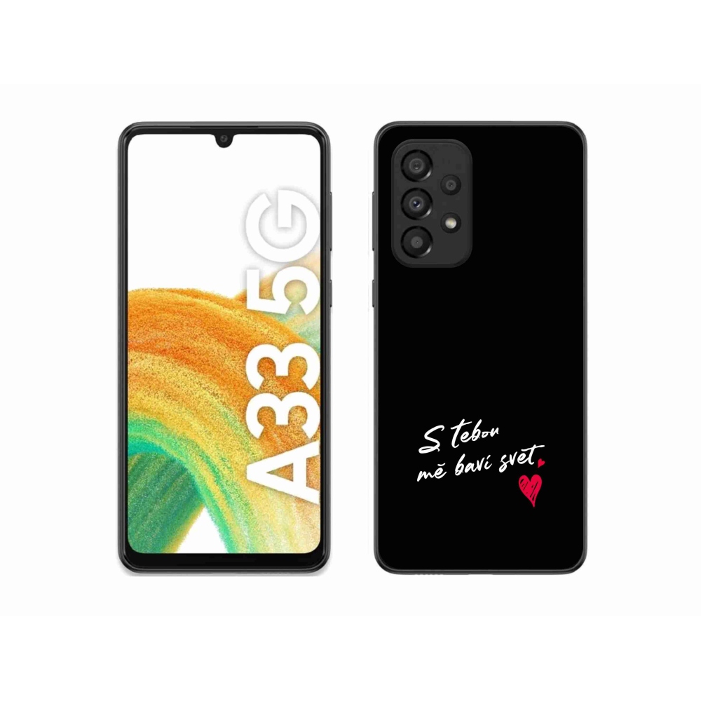Gél borítás mmCase Samsung Galaxy A33 5G - text in love 1 fekete háttér