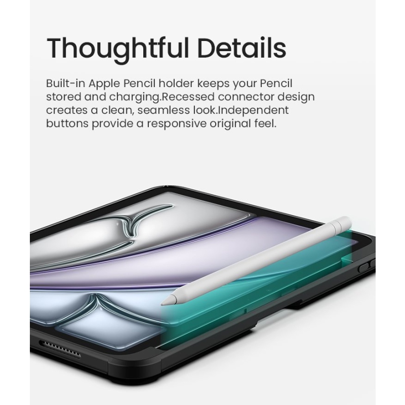 Nillkin Bumper Combo PRO billentyűzetes tok (háttérvilágításos változat) iPad 10,9-hez, 2022/11–2025, fekete