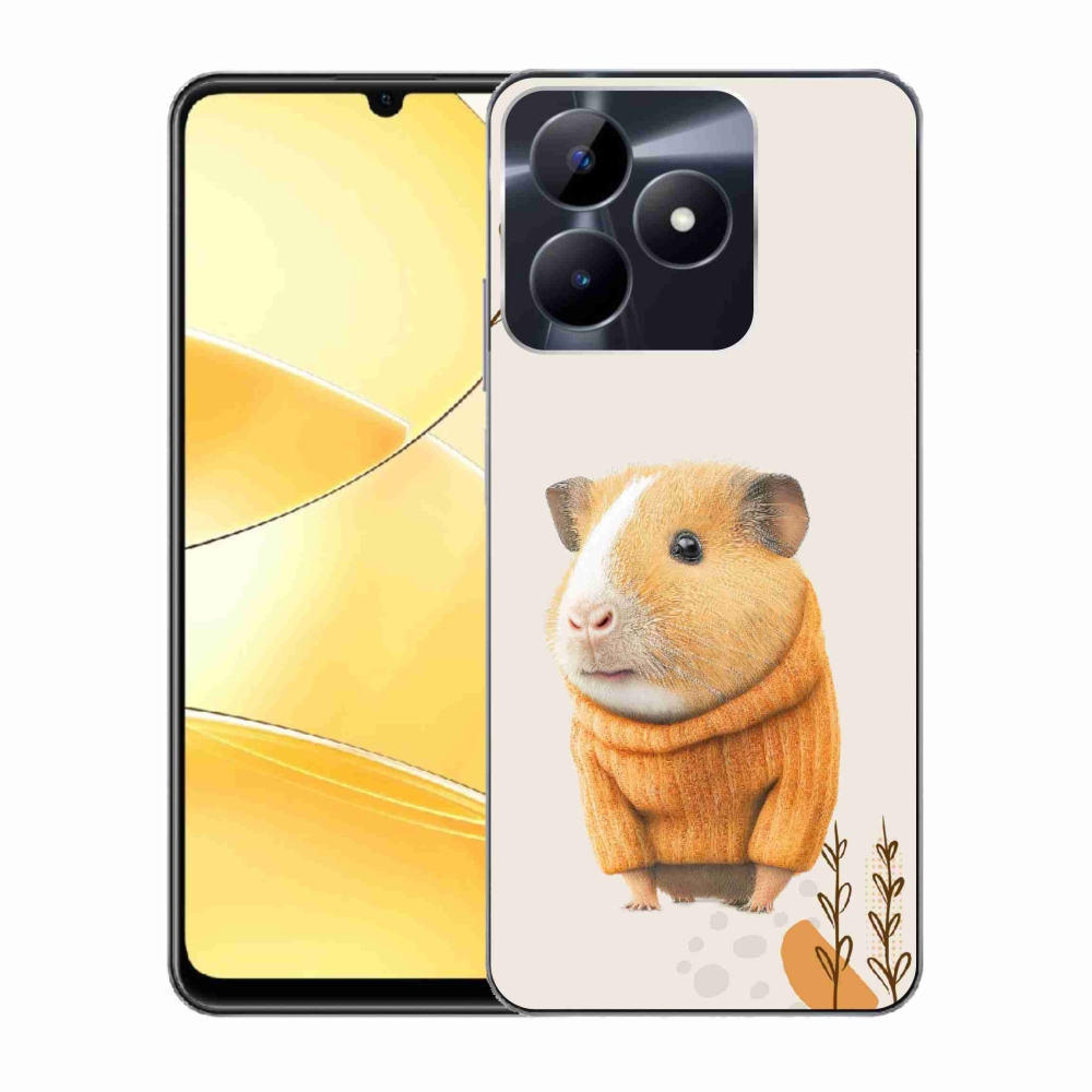 Zselés borítás mmCase a Realme C51/C53 készülékhez - tengerimalac pulóverben