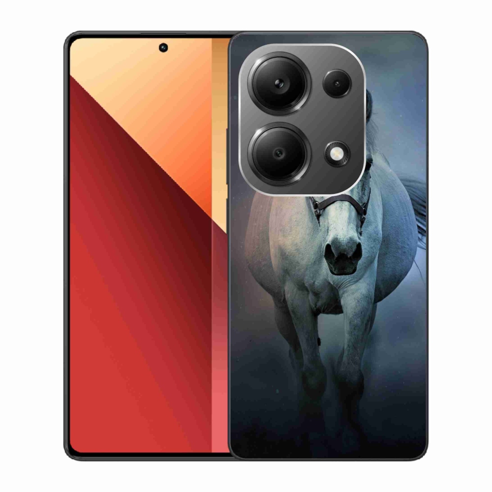 Gél tok mmCase a Xiaomi Redmi Note 13 Pro 4G/Poco M6 Pro - futó fehér lóhoz
