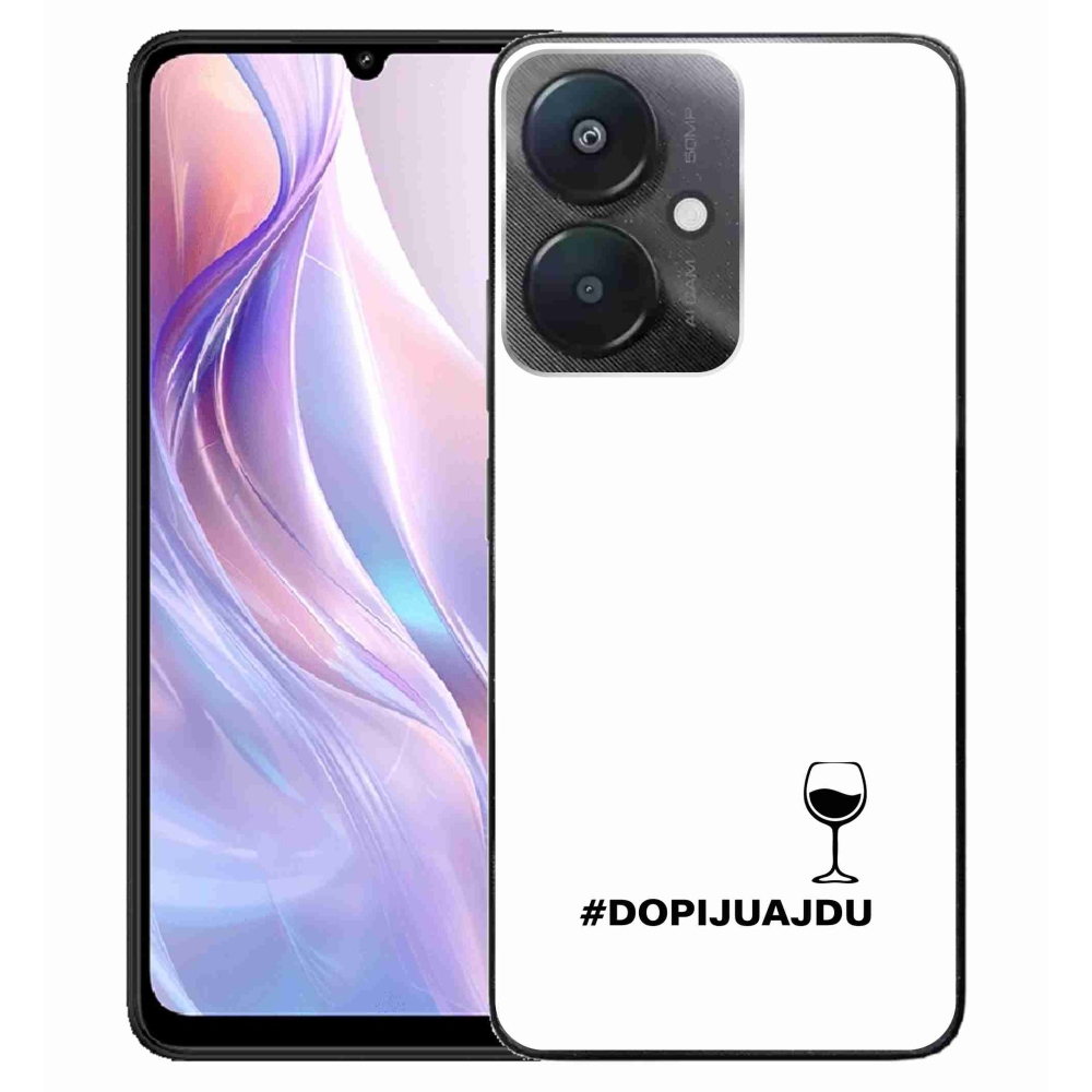 Gél borítás mmCase a Xiaomi Redmi 13C 5G-hez - bor motívum fehér háttérrel