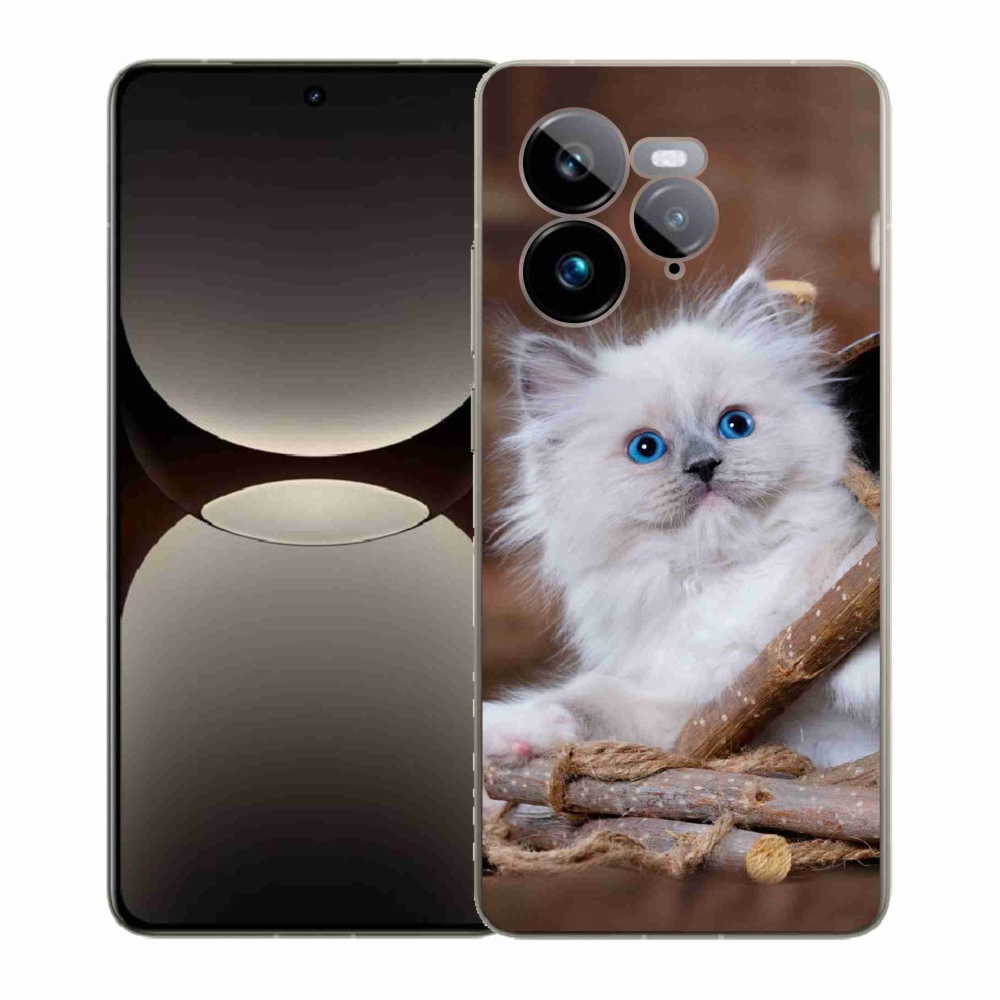 Gél borítás mmCase a Realme GT 7 Pro 5G-re - fehér cica