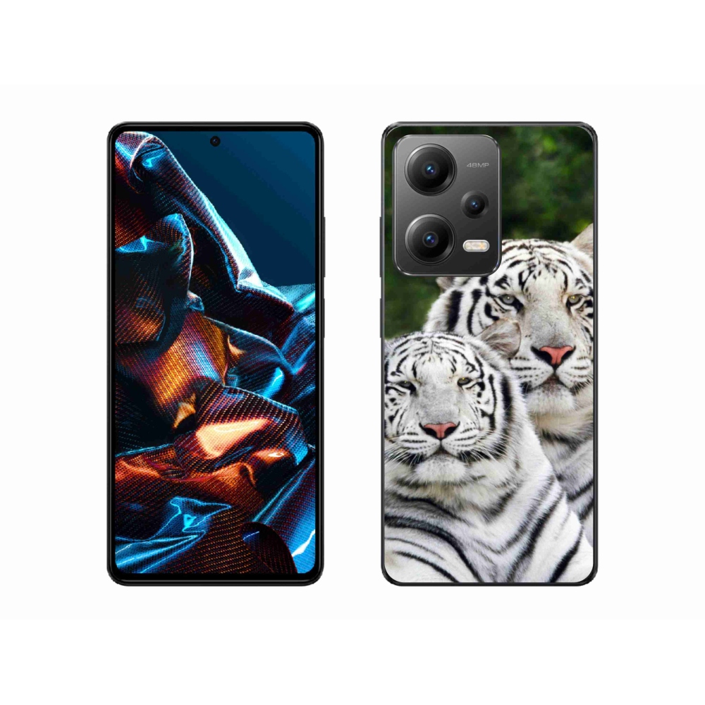 Gél tok mmCase a Xiaomi Redmi Note 12 Pro 5G-hez - fehér tigrisek