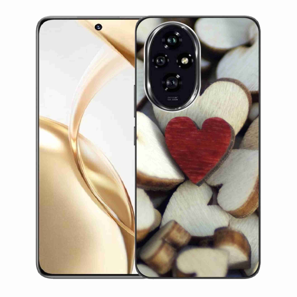 Zselés borítás mmCase a Honor 200 5G készülékhez - gravírozott piros szív