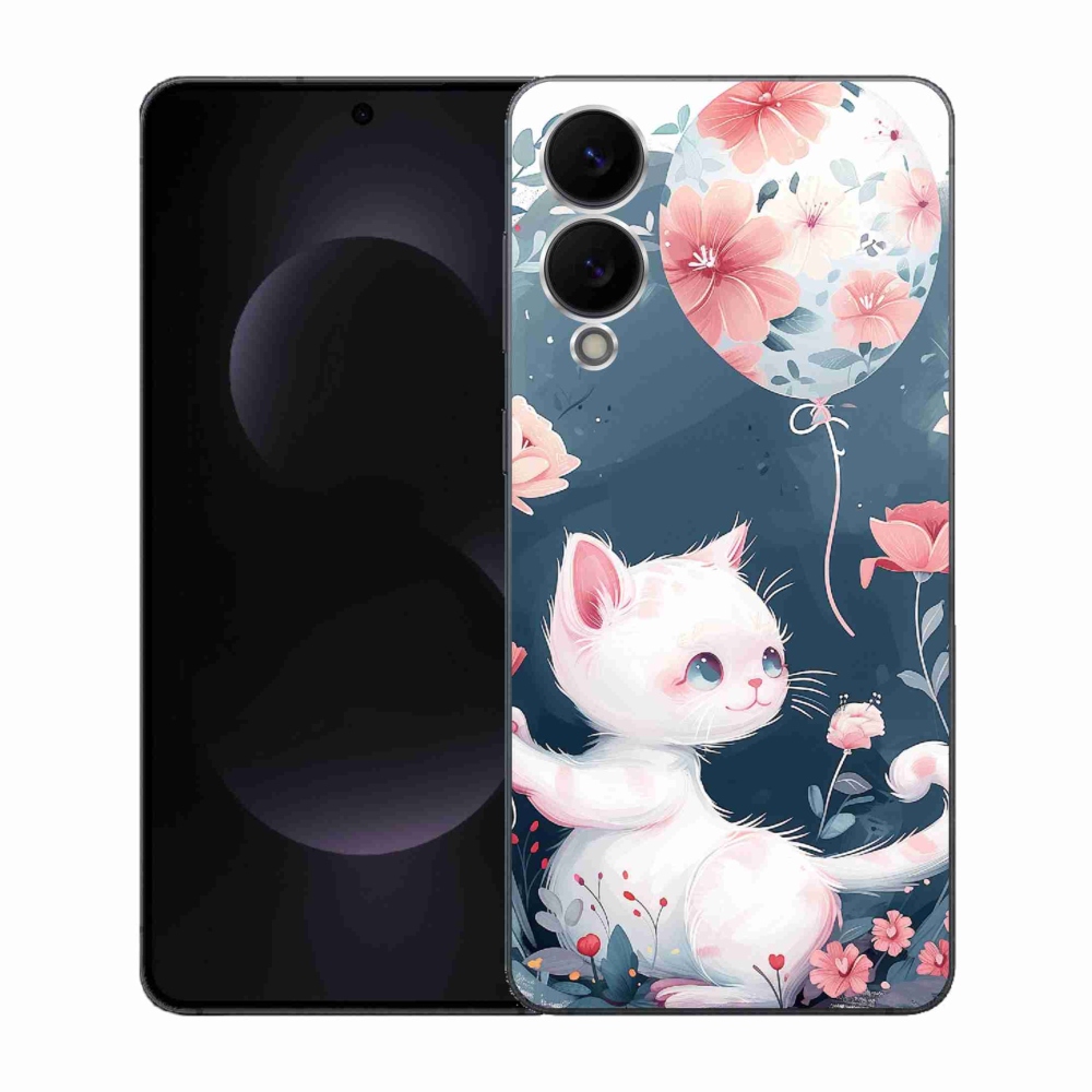 Gél borítás mmCase Samsung Galaxy S25 Edge készülékhez - cica lufival