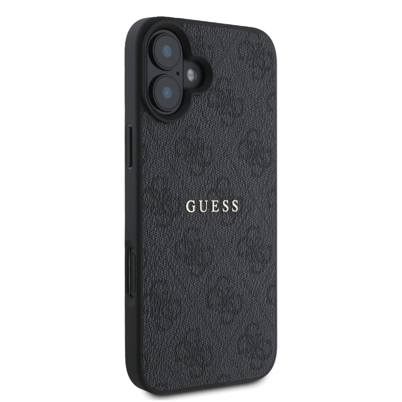 Guess PU 4G Classic Logo MagSafe hátlap az iPhone 16 Plus készülékhez Fekete