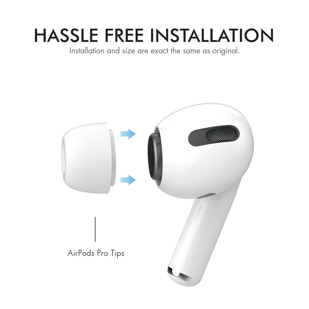 Fehér szilikon fülpárnák, amelyek kompatibilisek az AirPods Pro/Pro 2 készülékkel - S/M/L méret