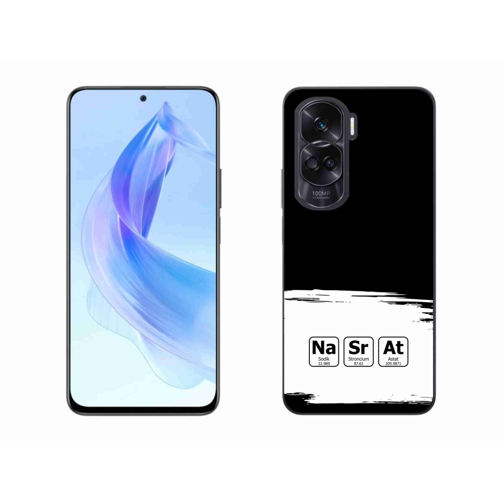 Gél borító mmCase a Honor 90 Lite készülékhez - kémiai elemek fehér és fekete háttérrel