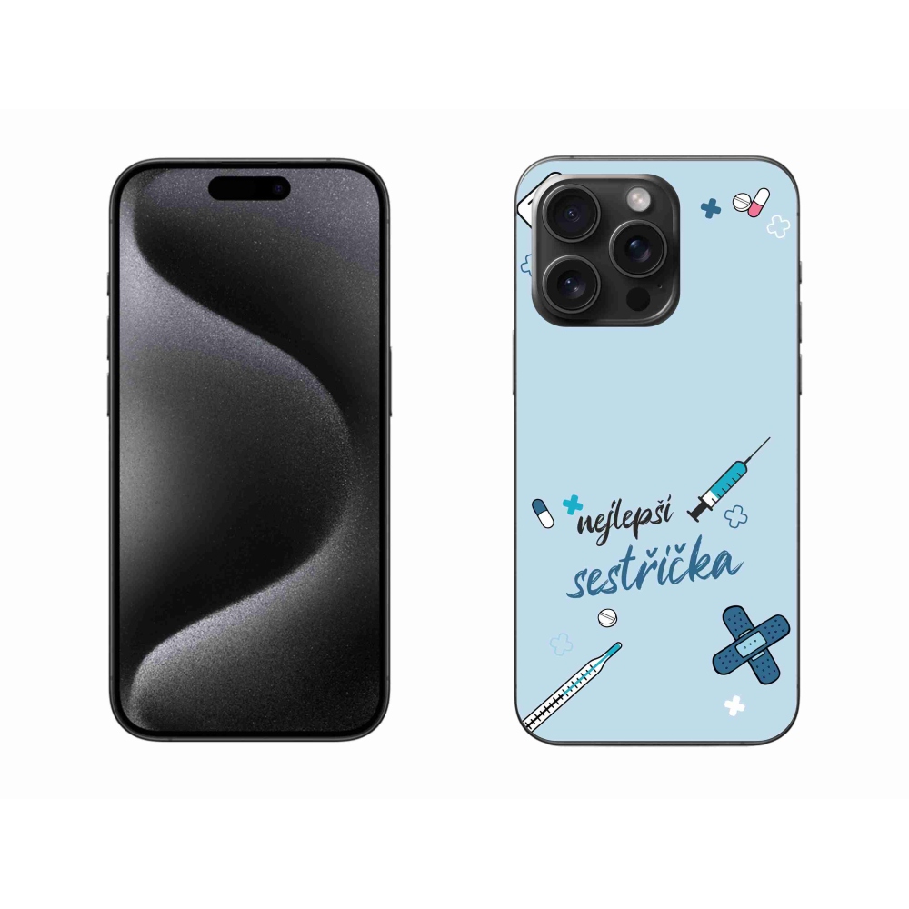 Gél borítás mmCase iPhone 15 Pro Max készülékhez - legjobb kishúg kék háttérrel