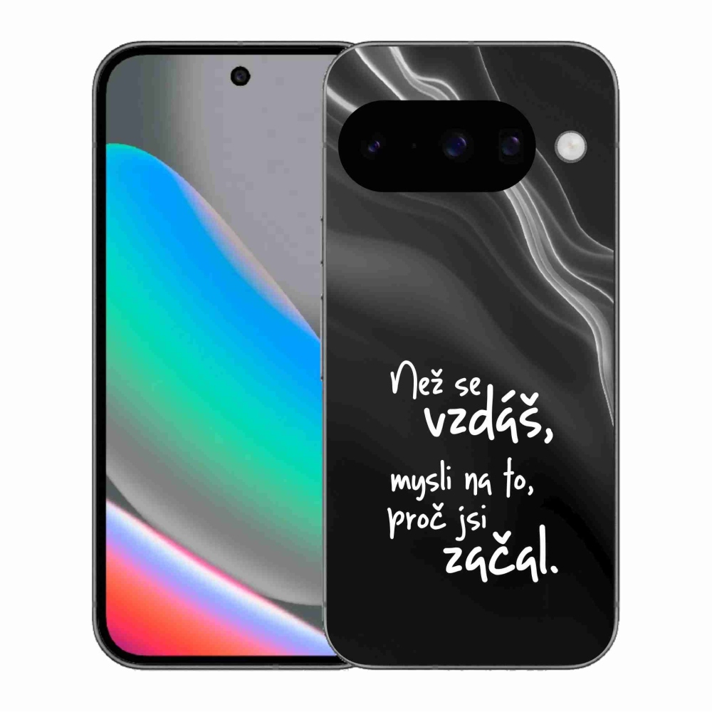 Gél borítás mmCase a Google Pixel 10 - Idézet 2 fekete háttérhez