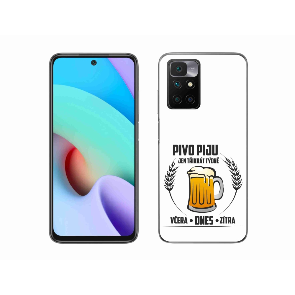 Gél borítás mmCase a Xiaomi Redmi 10/Redmi 10 (2022) - sör motívum fehér háttérrel