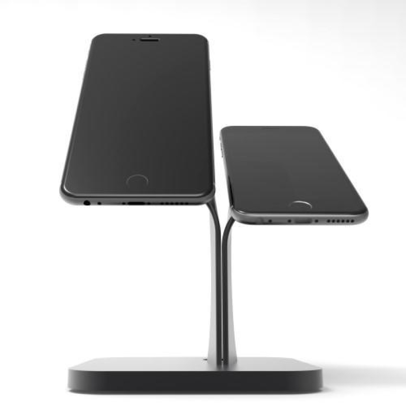 Elegáns ötvözött állvány az Apple Watch és az iPhone töltéséhez - fekete
