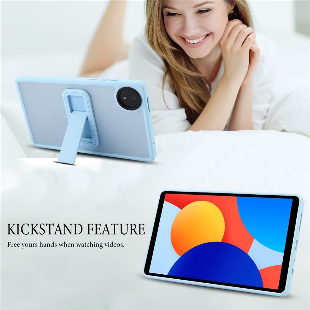 Skiny zselés tok fix hátlappal és flip állvánnyal Xiaomi Redmi Pad SE 8.7-hez - világoskék színű