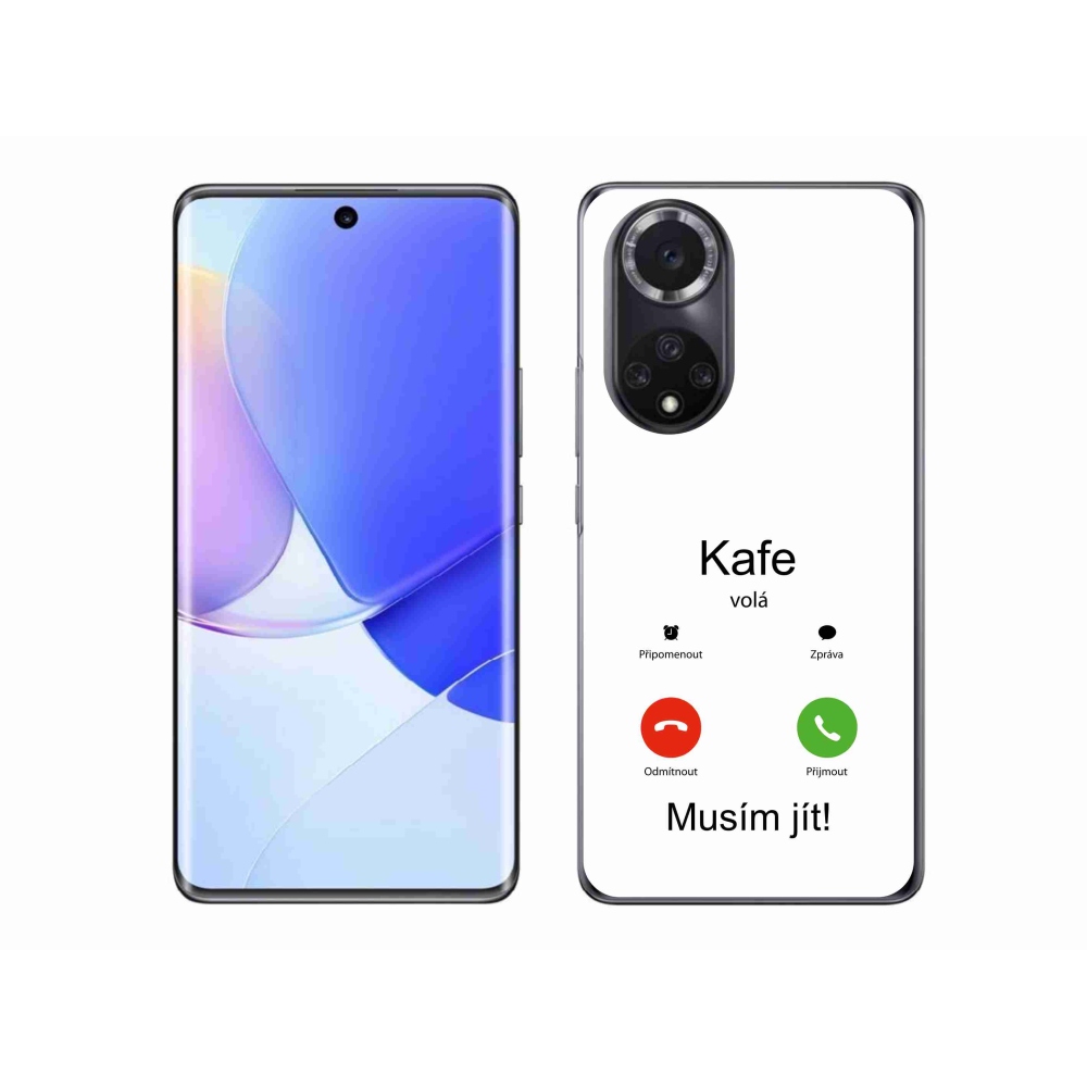 Zselés borító mmCase a Honor 50 készülékhez - kávé hívások fehér háttérrel